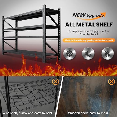 60” Wide Heavy Duty Metal Garage Shelving, Adjustable Storage Shelf - Image 5