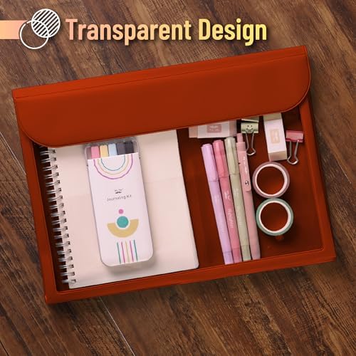Mr. Pen Red Plastic File Folders - Letter Size, Clear - Image 3
