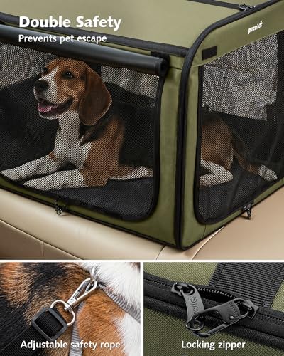 Dog Car Carrier Light Weight 27×20.5×20.5in, Foldable Dog Carrier, Gren - Image 4