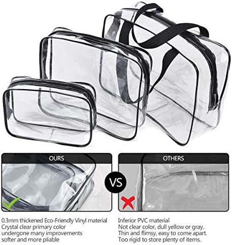 4Pcs Crystal Clear PVC Travel Toiletry Bag Kit for Women Men, Cosmetic Bags - Image 4
