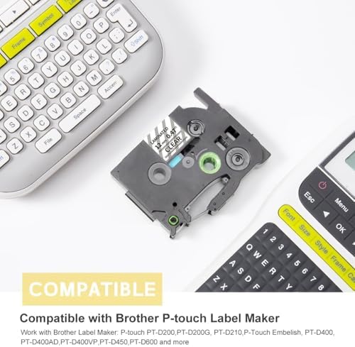 COLORTY Replace for Brother P-Touch Label Maker Tape TZe 12mm 0.47 Clear - Image 3