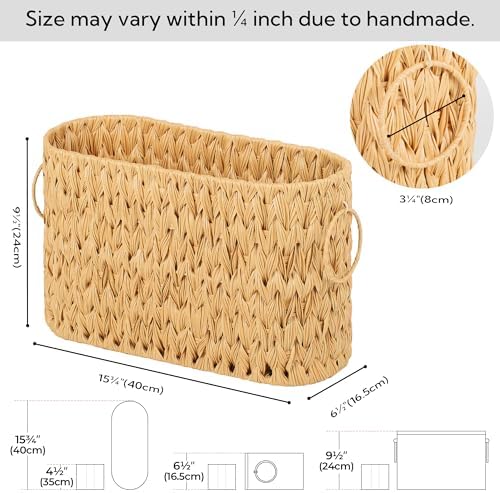 GRANNY SAYS Slim Toilet Paper Storage, Bathroom Storage Basket, Natural - Image 4