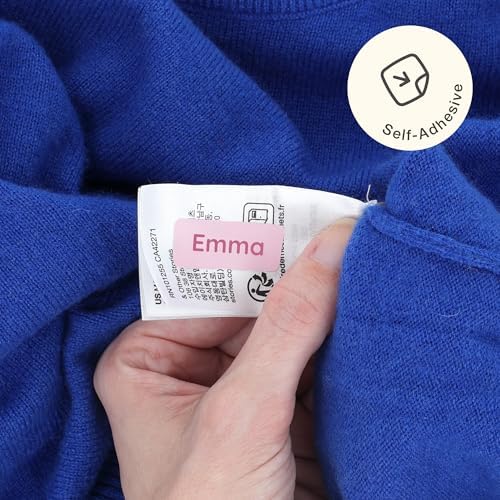 TeddyLabels - Clothing Labels for Nursing Home (120) – Self-Adhesive Name Tags for Clothes and Personal Items. Personalized Labels for Daycare, Nursing Homes, and Laundry Use - Light Pink - Image 2
