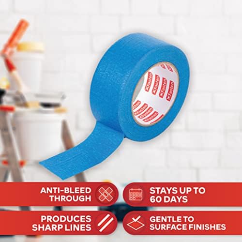 XFasten Professional Blue Painters Tape 2.5-Inches x 60-Yards (Single Pack) Blue Painters Masking Tape Bulk - Sharp Edge Line Technology, Produces Sharp Lines | Residue-Free Wall Trim Tape - Image 2
