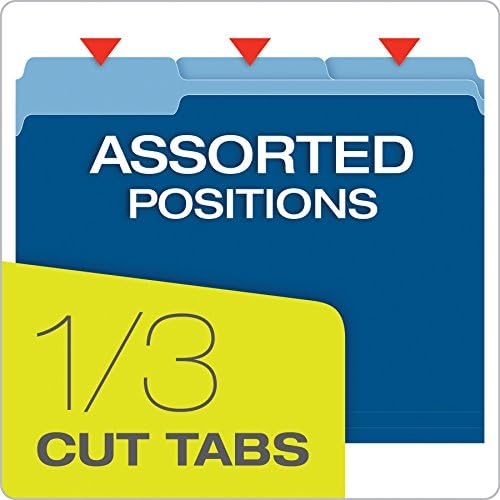 Pendaflex Colored File Folders, 100 Pack, Letter Size (8.5" x 11"), Durable Dark Blue Folders, 3 Tabs for Easy Labeling, Colorful School, Office & Home Document Organization - Image 2