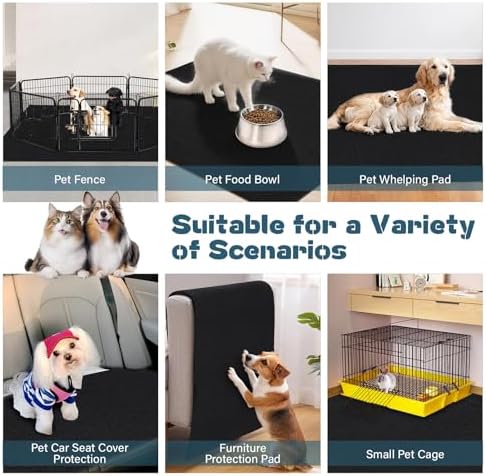 Wibeelee 46" X 60" X 0.23'' Mat for Under Dog Crate Waterproof Non-Slip Kennel Mat to Protect Floors Extra Large Absorbs Urine Reusable Dog Playpen Mat - Image 7