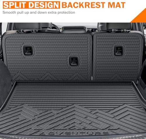 KUST Trunk Cargo Mat for Jeep Grand Cherokee 2011-2021, TPE Rubber Trunk Liner with Backrest Mat for Grand Cherokee Accessories All Weather Back Seat Protector Rear Cargo Liner Raised Edge - Image 4