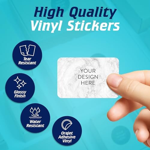 100 Custom Vinyl Stickers - Upload Your own Image, Text, Design, Logo - Personalized Logo Labels for Handmade, Packaging, Bottle, Jars, Candle, Brand Stickers (Silver Marble, 6x4) - Image 3
