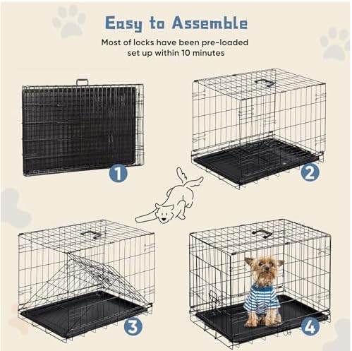 DUMOS Dog Crate, 18 Inch Small Foldable Dog Cage Metal Wire Pet Kennel - Image 6