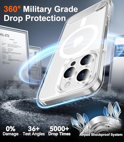 Temdan Magnetic Compatible with iPhone 16 Pro Case, [Built-in Invisible Kickstand][Compatible with MagSafe] [Military Grade Shockproof] Slim Thin Phone Case for iPhone 16 Pro 6.3" - Image 4