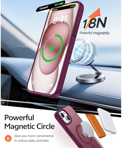 FNTCASE for iPhone 15/14/13 Case, Fit for Magsafe, Glass Screen Protector - Image 3