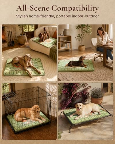 Exsnugy Dog Crate Pad,Boho Washable Dog Bed Mats for Jumbo Pets, 47x29 - Image 5