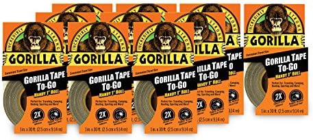 Gorilla 6100101-10 Duct Tape to-Go, 1" x 10 yd, Black, (Pack of 10), 10-Pack, 10 Piece by Gorilla