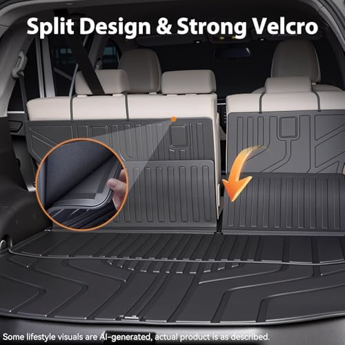 Cargo Mat for with Backrest Mat Replacement for ToyotaRAV4 2013-2018 (Include Hybrid) All Weather TPE CargoLiner Trunk Mat with Seat Back Mat Accessories - Image 3
