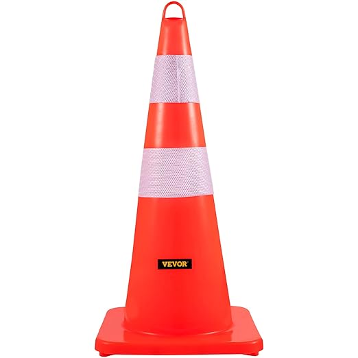 VEVOR Safety Cones, 6 x 28" Traffic Cones, PVC Orange Construction Cones - Image 8