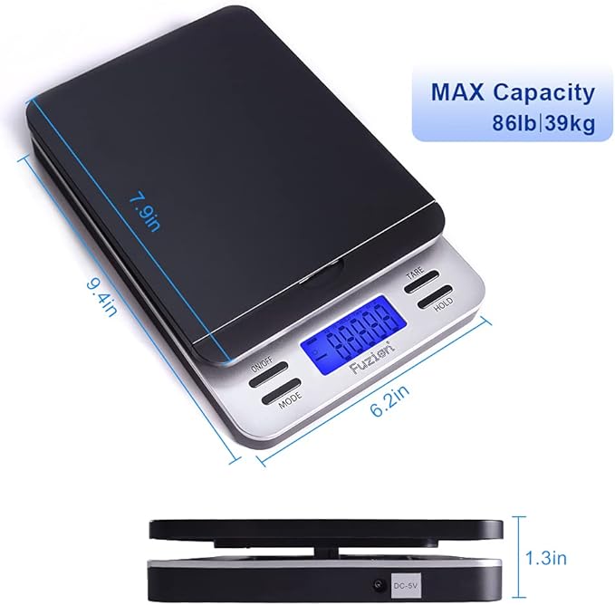Fuzion Shipping Scale, Accurate Digital Postal Scale 86 lb/0.1 oz - Image 3