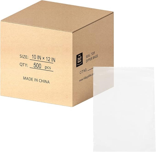 10" X 12" 2 Mil Clear Reclosable Zip Plastic Poly Bags by 247BAGS