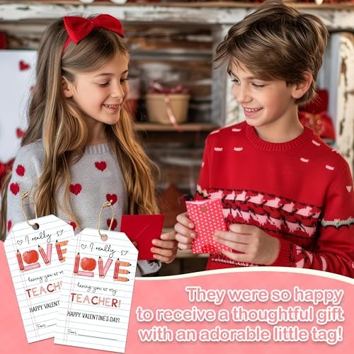 Valentine's Day Gift Tags, 50 Happy Valentine's Day Tags with String - Image 7