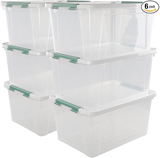 Plastic Storage Bin, Stackable and Nestable Storage Boxes by Afromy
