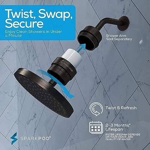 SparkPod Filtered Shower Head, 23-Stage, 8" Round, Oil-Rubbed Bronze - Image 7