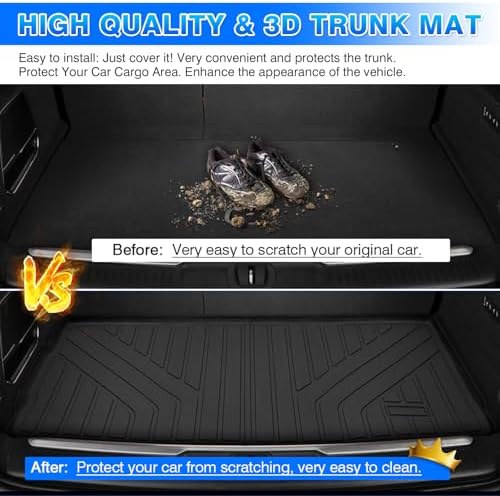Cartist Cargo Mat for Jeep Wagoneer 2022-2025 2026 (Not Fit L), All Weather Cargo Liner for Wagoneer Accessories, Behind The 3rd Row TPE Trunk Mat Anti-Slip - Image 6