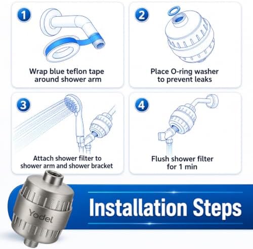 Yodel Shower Water Filter for Hard Water with 6 Replacement Cartridges - Image 7