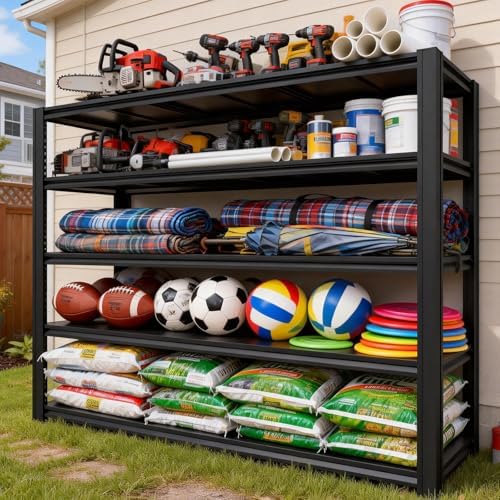 5,000 lbs Heavy-Duty Storage Shelves, 5-Tier Garage Shelving, Adjustable Shelving Units, Industrial Shelving, for Garage Storage, Garage Storage Shelves (5T-84H x 55.03W x 24D) * 3 - Image 7
