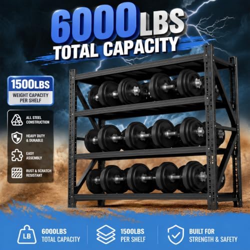 Metal Storage Shelves Heavy Duty, 4-Tier Garage Shelving Units - Image 5