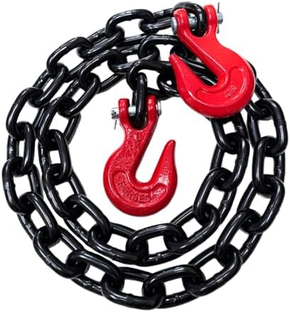 1/2" X 6' Grade 80 Transport Binder Chain - 12,000 LBS WLL - Clevis Grab Hook, Tie-Down, Towing by Falcon+Cargo