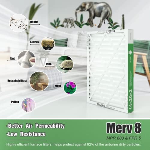 14x20x2 Air Filter TRIGHTFILTERS, Durable MERV 8 Pleated Home HVAC AC Furnace Heater Filters Replacement, Lightweight Compact Air Conditioner Filters 4 Pack - Image 4