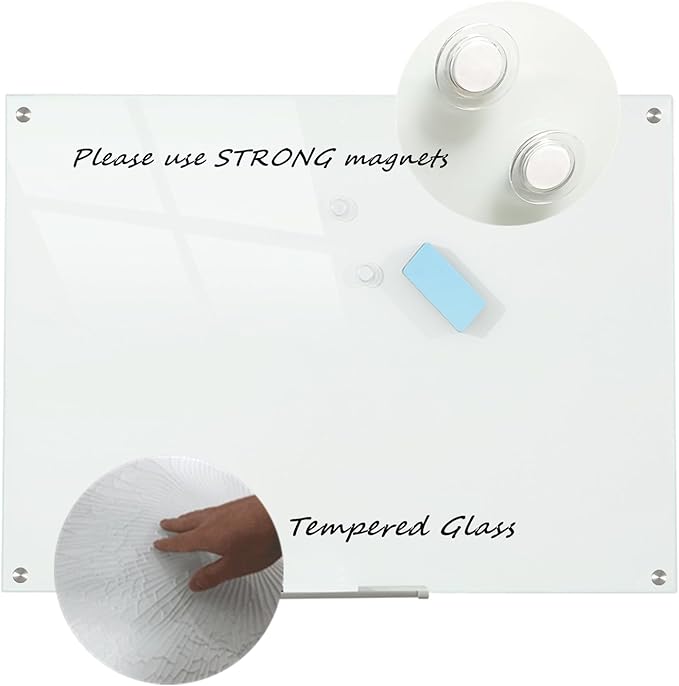 Glass Whiteboard Magnetic Dry Erase Board 48 x 36 Inches, Wall Mounted Glass - Image 4