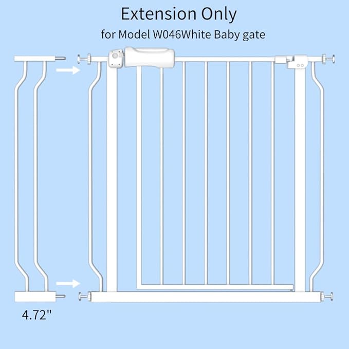 Fairy Baby 4.72in Extensions for Walk Through Baby Gate Auto Close White Child - Image 3