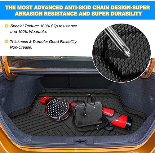 KUST Custom Fit Trunk Mat for 2020-2025 2026 Nissan Sentra Accessories, Sentra Cargo Mat, All Weather Rubber Cargo Liner, Waterproof, Non-Slip, Black - Image 7