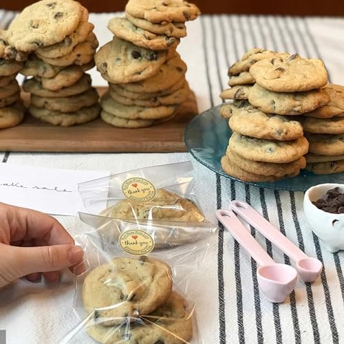 1.5 Inch Handmade with Love Stickers,500Pcs Thank You with Love Heart Sticker Baked Stickers Paper Lables Tags for Baking Packaging,Homemade Gift,Envelope Seals,Party Gift Wrap Bag (Brown01) - Image 3