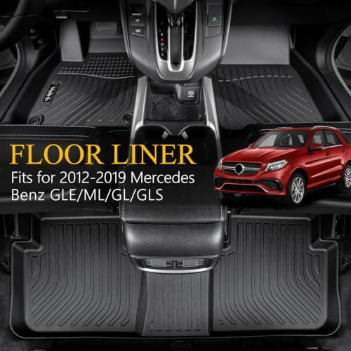 Wailtnb-Floor Mats Custom for 2012-2019 Mercedes Benz GLE SUV(W166) / GLE Coupe(C292) / ML(W166) / GL(X166) / GLS (X166) All Weather Protection Waterproof Floor Liners Fits Front& 2nd Row Accessories - Image 2
