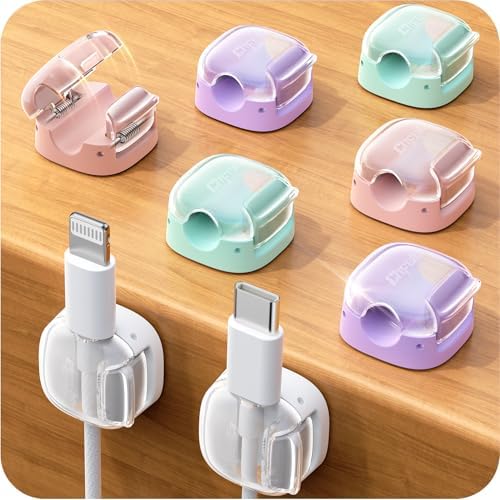 8 Pack Cable Clips, Cord Organizer, Cute Spring Cord Holder by Chfeila