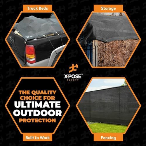 Xpose Safety Heavy Duty Mesh Tarp 12' x 14' (2-Pack) – Multipurpose Black Protective Cover with Air Flow - Use for Tie Downs, Shade, Fences, Canopies, Dump Trucks – Weather and Tear Resistant - Image 2