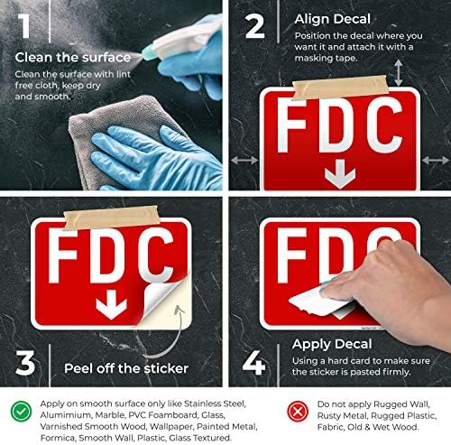 FDC Down Arrow Sign, Red Background, - Image 3