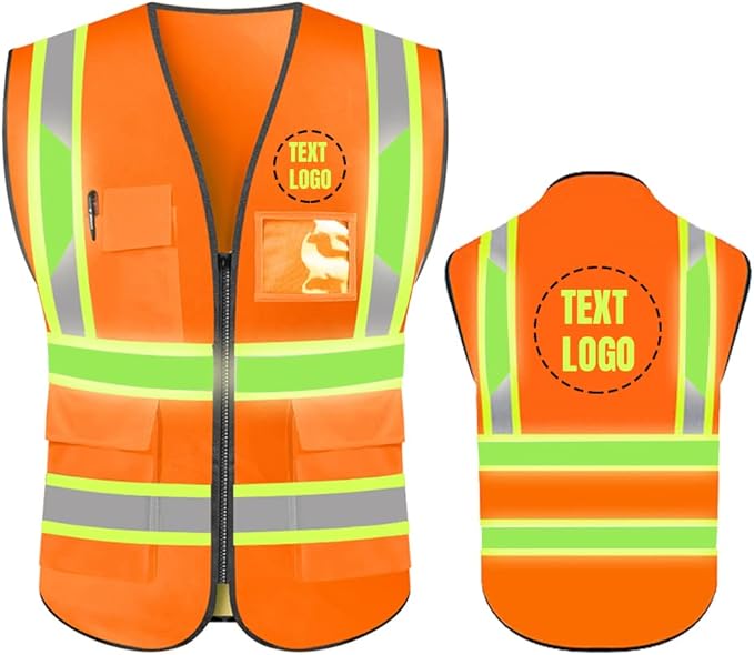 YOWESHOP High Reflective Visibility Safety Vest Custom Your Logo Safety Workwear by YOWESHOP