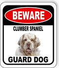 BEWARE CLUMBER SPANIEL GUARD DOG Aluminum Composite Outdoor Sign 8.5" x10" Metal Security Notice for Yard, Fence, Porch, Property, and Business – No Trespassing, Warning, Attack Dogs, Protection by WorkHouseSigns