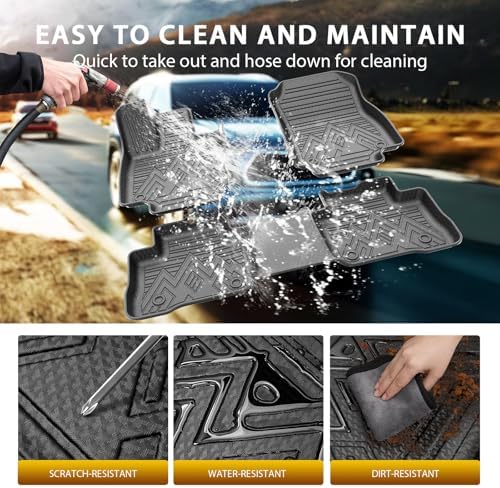 Powerty Floor Mats for Toyota RAV4 2019-2025, All Weather 3D TPE Anti-Slip Trunk Cargo Liner Seat Back Covers Protectors Full Set Car Accessories - Image 4