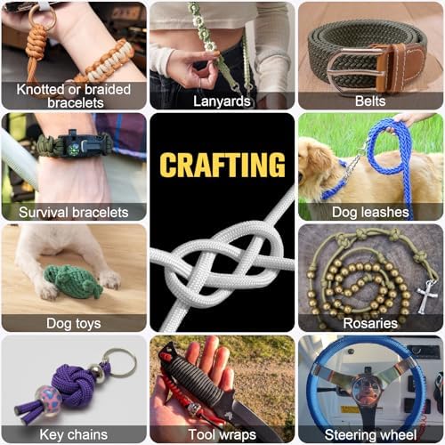 Paracord Rope 750 lb - 100ft 5/32" Parachute Cord 4MM 12-Strand para Cord - Heavy Duty Spool String for Survival,Camping Gear, Survival Bracelet, Clothesline - White - Image 7