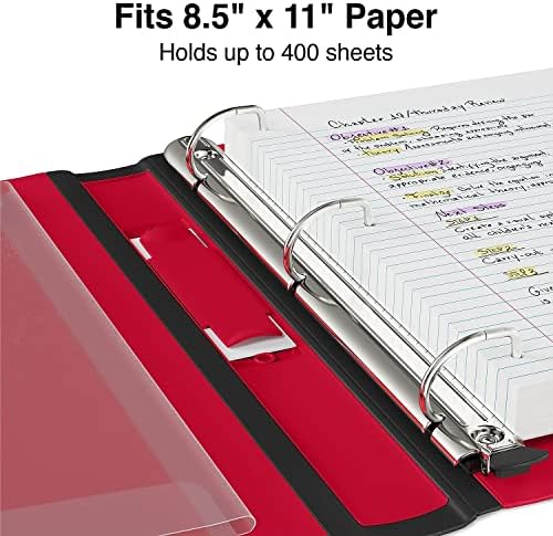 Staples Better Binder, 1.5-Inch D-Ring View, Red, Holds 350 Sheets - Image 4