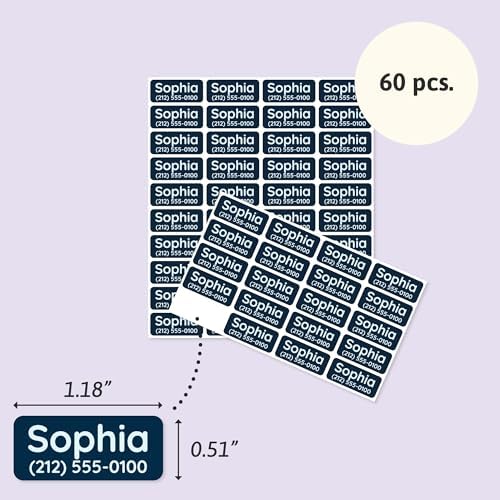 TeddyLabels - Clothing Labels for Nursing Home (60) – Self-Adhesive Name Tags for Clothes and Personal Items. Personalized Labels for Daycare, Nursing Homes, and Laundry Use - Dark Navy Blue - Image 6