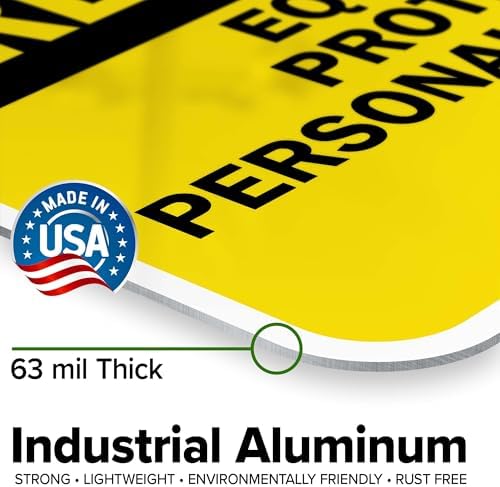 Caution Personal Protective Equipment Required Beyond This Point Bilingual Osha Sign, 18x24 Inches, Rust Free .063 Aluminum, Fade Resistant, Made in USA by My Sign Center - Image 3