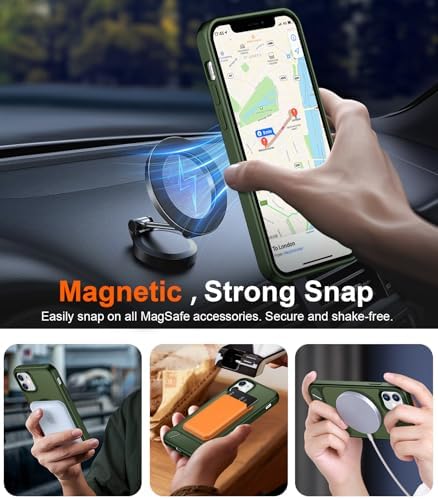 Temdan Magnetic Compatible with iPhone 11 Phone Case, [Built-in Invisible Kickstand][Compatible with MagSafe] [Military Grade Shockproof] Slim Translucent Matte Phone Case for iPhone 11 6.1" - Image 5