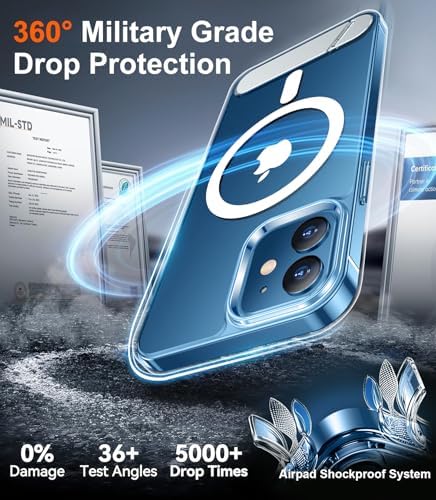 Temdan Magnetic Compatible with iPhone 12 Case & iPhone 12 Pro Case, [Built-in Invisible Kickstand][Compatible with MagSafe] [Military Grade Shockproof] Slim Thin Phone Case 6.1" - Image 4