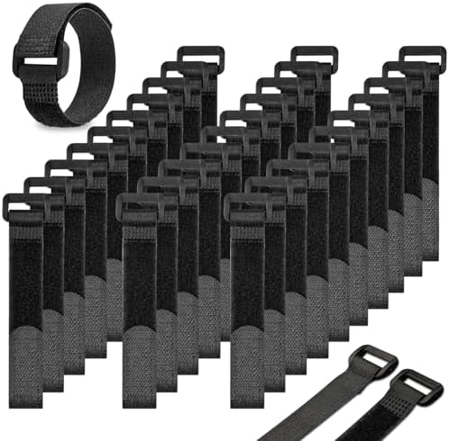 30pcs Reusable Cable Ties 8 Inch - Hook and Loop Cinch Straps for Wire Management - Heavy Duty Cord Organizer & Wire Ties for Electronics, PC, Home & Office by AIRUEEKLOVELIFE