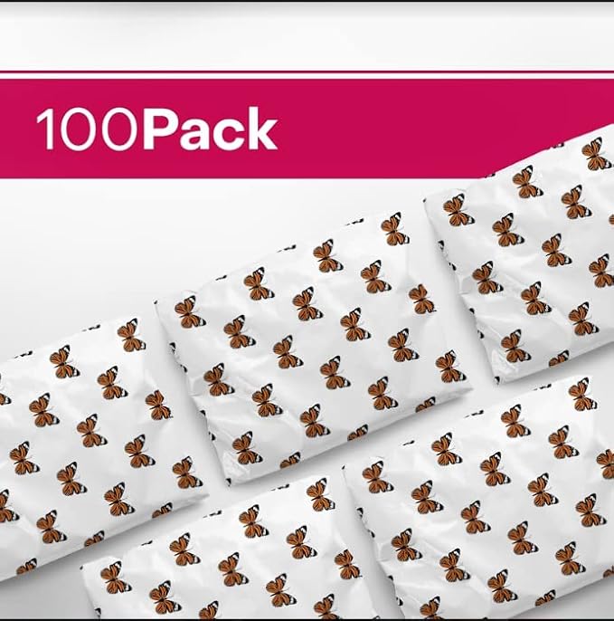 10x13 Poly Mailers – Butterfly Design – Waterproof, Tear-Resistant Shipping Bags - Image 3