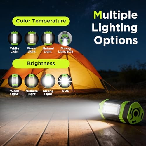 12000mAh Rechargeable Camping Light with Tripod Stand, 2700 Lumens Portable Work Light, 73.2" Adjustable Height, IP65 Waterproof Magnetic Base Light for Outdoor Camping, Garage, Repair - Image 2